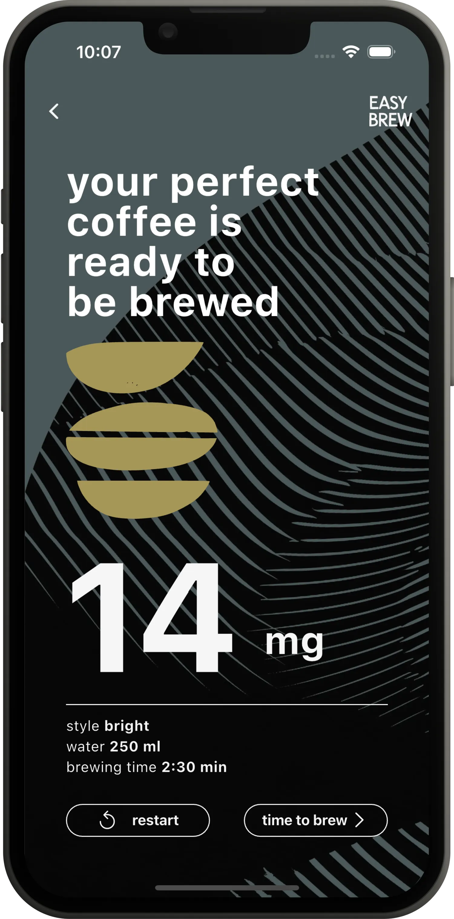 Easy Brew app on a phone